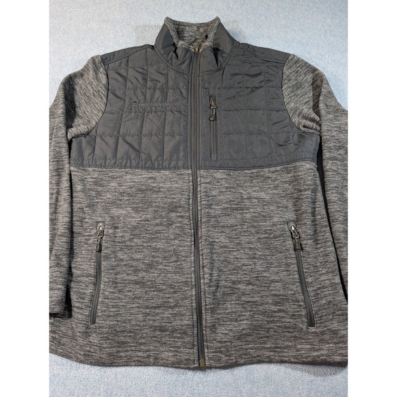 Free Country Other - Free Country Mens Hybrid Fleece Jacket Gray Quilted Full Zip 268-M93337S Small